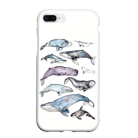 Чехол для iPhone 7Plus/8 Plus матовый с принтом киты в Санкт-Петербурге, Силикон | Область печати: задняя сторона чехла, без боковых панелей | ocean | sea | киты | море | морской принт | морской фон | океан | паттерн | рыбы | текстуры