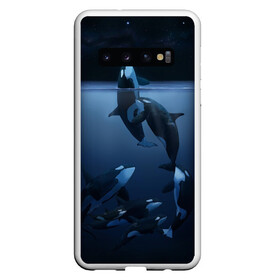 Чехол для Samsung Galaxy S10 с принтом касатки в Санкт-Петербурге, Силикон | Область печати: задняя сторона чехла, без боковых панелей | Тематика изображения на принте: ocean | orca | sea | sea animal | дельфин | касатка | кит | море | океан | рисунок кита