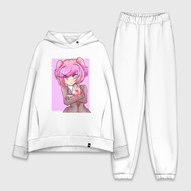 Женский костюм хлопок Oversize с принтом Angry Natsuki в Санкт-Петербурге,  |  | anime | game | games | monika | natsuki | sayori | yuri | аниме | визуальный роман | доки доки | игра | игры | литературный клуб | моника | нацуки | саёри | юри