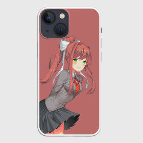 Чехол для iPhone 13 mini с принтом Арт Моника в Санкт-Петербурге,  |  | anime | game | games | monika | natsuki | sayori | yuri | аниме | визуальный роман | доки доки | игра | игры | литературный клуб | моника | нацуки | саёри | юри