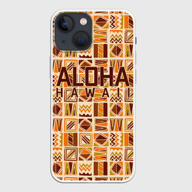 Чехол для iPhone 13 mini с принтом АЛОХА ГАВАЙИ, ALOHA, SUMMER в Санкт-Петербурге,  |  | Тематика изображения на принте: aloha | aloha hawaii | hawaii | serfing | summer | гаваи | гавайи | гавайский паттрен | дайвинг | лето | море | отпуск | пляж | серфинг | текстура