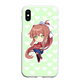 Чехол для iPhone XS Max матовый с принтом Chibi Monika в Санкт-Петербурге, Силикон | Область печати: задняя сторона чехла, без боковых панелей | ddlc | doki doki literature club | monika | моника