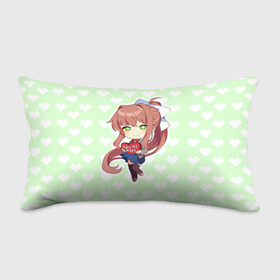 Подушка 3D антистресс с принтом Chibi Monika в Санкт-Петербурге, наволочка — 100% полиэстер, наполнитель — вспененный полистирол | состоит из подушки и наволочки на молнии | ddlc | doki doki literature club | monika | моника