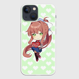 Чехол для iPhone 13 mini с принтом Chibi Monika в Санкт-Петербурге,  |  | ddlc | doki doki literature club | monika | моника