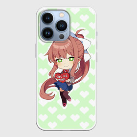 Чехол для iPhone 13 Pro с принтом Chibi Monika в Санкт-Петербурге,  |  | ddlc | doki doki literature club | monika | моника