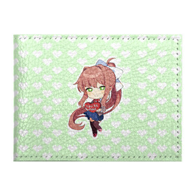 Обложка для студенческого билета с принтом Chibi Monika в Санкт-Петербурге, натуральная кожа | Размер: 11*8 см; Печать на всей внешней стороне | ddlc | doki doki literature club | monika | моника