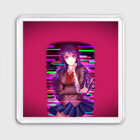 Магнит 55*55 с принтом Literature Club Юри (Yuri) в Санкт-Петербурге, Пластик | Размер: 65*65 мм; Размер печати: 55*55 мм | anime | doki doki literature club | monika | natsuki | sayori | yuri | аниме | доки доки | доки доки литературный клуб | моника | нацуки | саёри | юри