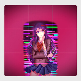 Магнитный плакат 3Х3 с принтом Literature Club Юри (Yuri) в Санкт-Петербурге, Полимерный материал с магнитным слоем | 9 деталей размером 9*9 см | anime | doki doki literature club | monika | natsuki | sayori | yuri | аниме | доки доки | доки доки литературный клуб | моника | нацуки | саёри | юри