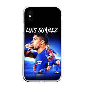 Чехол для iPhone XS Max матовый с принтом LUIS SUAREZ / ЛУИС СУАРЕС в Санкт-Петербурге, Силикон | Область печати: задняя сторона чехла, без боковых панелей | barcelona | football | luis suarez | sport | uefa | барселона | луис суарес | спорт | уефа. | футбол