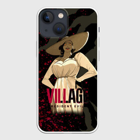 Чехол для iPhone 13 mini с принтом Resident Evil Village Blood в Санкт-Петербурге,  |  | 8 | blood | dimitresku | games | horror | new | resident evil | umbrella | vampire | village | вампир | деревня | димитреску | игра | кровь | лого | надпись | обитель зла | резидент | хоррор | щупальца | эвил