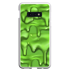 Чехол для Samsung S10E с принтом Green Slime в Санкт-Петербурге, Силикон | Область печати: задняя сторона чехла, без боковых панелей | drips | green | slime | желе | зелёный | слайм