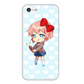 Чехол для iPhone 5/5S матовый с принтом Chibi Sayori в Санкт-Петербурге, Силикон | Область печати: задняя сторона чехла, без боковых панелей | ddlc | doki doki literature club | sayori | саёри | сайори