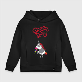 Детское худи Oversize хлопок с принтом Green Day Unicorn в Санкт-Петербурге, френч-терри — 70% хлопок, 30% полиэстер. Мягкий теплый начес внутри —100% хлопок | боковые карманы, эластичные манжеты и нижняя кромка, капюшон на магнитной кнопке | billie joe armstrong | green day | punk | rock | unicorn | билли джо | грин дей | панк | рок