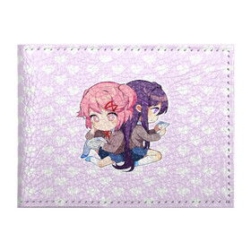 Обложка для студенческого билета с принтом Chibi Natsuki and Yuri в Санкт-Петербурге, натуральная кожа | Размер: 11*8 см; Печать на всей внешней стороне | Тематика изображения на принте: ddlc | doki doki literature club | natsuki | yuri | натсуки | нацуки | юри