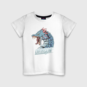 Детская футболка хлопок с принтом Дракон в Санкт-Петербурге, 100% хлопок | круглый вырез горловины, полуприлегающий силуэт, длина до линии бедер | dragon | дракон | драконами | драконом | дракоша | иероглиф | мифология