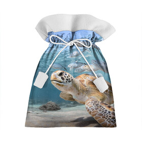 Подарочный 3D мешок с принтом Морская черепаха в Санкт-Петербурге, 100% полиэстер | Размер: 29*39 см | Тематика изображения на принте: море | морская | океан | подводный мир | рыбы | черепаха