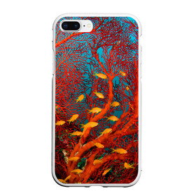 Чехол для iPhone 7Plus/8 Plus матовый с принтом Коралловые рыбки в Санкт-Петербурге, Силикон | Область печати: задняя сторона чехла, без боковых панелей | коралловые | море | океан | подводный мир | рифы | рыбки | рыбы