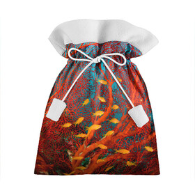 Подарочный 3D мешок с принтом Коралловые рыбки в Санкт-Петербурге, 100% полиэстер | Размер: 29*39 см | Тематика изображения на принте: коралловые | море | океан | подводный мир | рифы | рыбки | рыбы