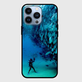 Чехол для iPhone 13 Pro с принтом Фото дайвинг в Санкт-Петербурге,  |  | дайвер | косяк | море | океан | подводный мир | рыбки | рыбы | фото дайвинг