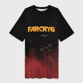 Платье-футболка 3D с принтом Far Cry 6 в Санкт-Петербурге,  |  | far cry 6 | дым | игра | лого | надпись | частицы