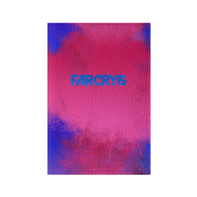 Обложка для паспорта матовая кожа с принтом Far Cry 6 в Санкт-Петербурге, натуральная матовая кожа | размер 19,3 х 13,7 см; прозрачные пластиковые крепления | far cry 6 | дым | игра | лого | надпись | частицы