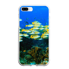 Чехол для iPhone 7Plus/8 Plus матовый с принтом Коралловые рыбки в Санкт-Петербурге, Силикон | Область печати: задняя сторона чехла, без боковых панелей | коралловые | кораллы | море | морские обитатели | океан | подводный мир | рыбки