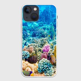Чехол для iPhone 13 mini с принтом Риф в Санкт-Петербурге,  |  | коралловый риф | полосатые рыбы | риф | рыбы | сказочный риф