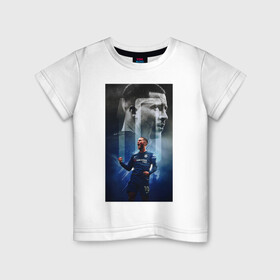 Детская футболка хлопок с принтом Эден Азар в Санкт-Петербурге, 100% хлопок | круглый вырез горловины, полуприлегающий силуэт, длина до линии бедер | азар | бельгия | легенда | нападающий | номер 10 | реал мадрид | челси | эден