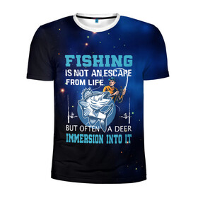 Мужская футболка 3D спортивная с принтом FISHING PLANET Рыбалка в Санкт-Петербурге, 100% полиэстер с улучшенными характеристиками | приталенный силуэт, круглая горловина, широкие плечи, сужается к линии бедра | fish | карп | лето | отдых | поклев | рыба | рыбалка | рыболов | спиннинг | удилище | удочка