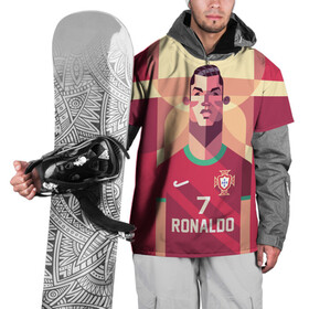 Накидка на куртку 3D с принтом Криштиану Роналду в Санкт-Петербурге, 100% полиэстер |  | cristiano ronaldo | fc portugal | криштиану роналду | сборная | фк португалия | футбол