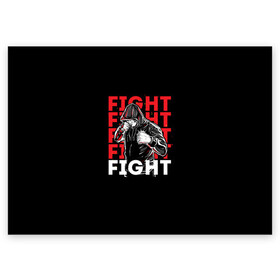 Поздравительная открытка с принтом FIGHT в Санкт-Петербурге, 100% бумага | плотность бумаги 280 г/м2, матовая, на обратной стороне линовка и место для марки
 | boxing | fight club | mma | ufc | боевые искусства | боец | бои | бойцовский клуб | бокс | боксёр | борьба | воин | единоборства | кикбоксинг | майк тайсон | мма | муай тай | мухаммед али | рукопашный бой | сила