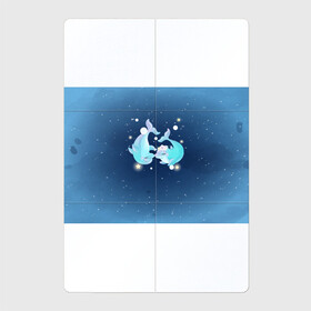 Магнитный плакат 2Х3 с принтом Два дельфина в Санкт-Петербурге, Полимерный материал с магнитным слоем | 6 деталей размером 9*9 см | cute | dolphin | два дельфина | дельфин | дельфинами | милый | мир | подводный