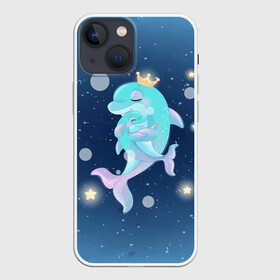 Чехол для iPhone 13 mini с принтом Два дельфина в Санкт-Петербурге,  |  | cute | dolphin | два дельфина | дельфин | дельфинами | милый | мир | подводный