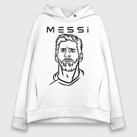 Женское худи Oversize хлопок с принтом MESSI черные силуэт в Санкт-Петербурге, френч-терри — 70% хлопок, 30% полиэстер. Мягкий теплый начес внутри —100% хлопок | боковые карманы, эластичные манжеты и нижняя кромка, капюшон на магнитной кнопке | argentina | barca | barcelona | fc barcelona | lionel messi | spain | sport | uefa | аргентина | барса | барселона | золотой мяч | игрок | испания | камп ноу | лео месси | лионель месси | мяч | спорт | тренер | уефа 