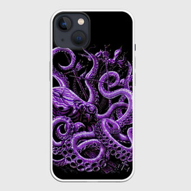 Чехол для iPhone 13 с принтом Фиолетовый Кракен в Санкт-Петербурге,  |  | animal | beast | kraken | ocean | octopus | sea | ship | water | вода | животные | звери | корабль | кракен | море | океан | осьминог | рыбы | щупальца