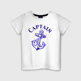 Детская футболка хлопок с принтом Капитан бросил якорь в Санкт-Петербурге, 100% хлопок | круглый вырез горловины, полуприлегающий силуэт, длина до линии бедер | capitan | captain | капитан | морской волк | якори