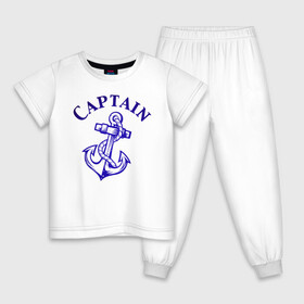 Детская пижама хлопок с принтом Капитан бросил якорь в Санкт-Петербурге, 100% хлопок |  брюки и футболка прямого кроя, без карманов, на брюках мягкая резинка на поясе и по низу штанин
 | capitan | captain | капитан | морской волк | якори