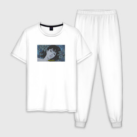 Мужская пижама хлопок с принтом Perfect Blue в Санкт-Петербурге, 100% хлопок | брюки и футболка прямого кроя, без карманов, на брюках мягкая резинка на поясе и по низу штанин
 | anime | sadness | аниме | девушка | эстетика