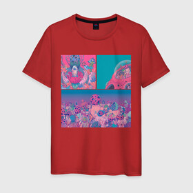 Мужская футболка хлопок с принтом The water world of psychedelic в Санкт-Петербурге, 100% хлопок | прямой крой, круглый вырез горловины, длина до линии бедер, слегка спущенное плечо. | Тематика изображения на принте: abstraction | acid | colors | кислота | психоделика | цветной