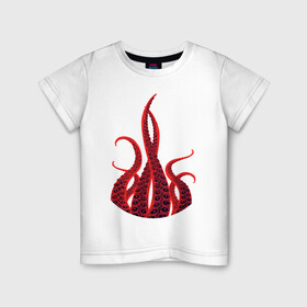 Детская футболка хлопок с принтом Octopus Осьминог в Санкт-Петербурге, 100% хлопок | круглый вырез горловины, полуприлегающий силуэт, длина до линии бедер | animal | beast | kraken | ocean | octopus | sea | ship | water | вода | животные | звери | кракен | море | океан | осьминог | рыбы | щупальца