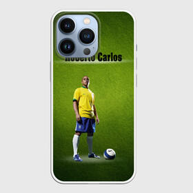 Чехол для iPhone 13 Pro с принтом Roberto Carlos в Санкт-Петербурге,  |  | ball | green | roberto carlos | roberto carlos lettering | roberto carlos print | soccer field | зеленый | мяч | надпись роберто карлос | номер 3 | принт роберто карлос | роберто карлос | футболист | футбольное по