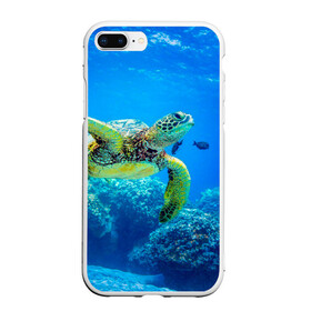 Чехол для iPhone 7Plus/8 Plus матовый с принтом Морская черепаха в Санкт-Петербурге, Силикон | Область печати: задняя сторона чехла, без боковых панелей | морская черепаха | океан | подводный мир | черепаха