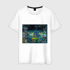 Мужская футболка хлопок с принтом Fabulous water world в Санкт-Петербурге, 100% хлопок | прямой крой, круглый вырез горловины, длина до линии бедер, слегка спущенное плечо. | colors | fish | life | ocean | sea | море | океан