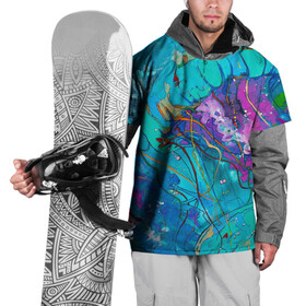 Накидка на куртку 3D с принтом Красочная медуза в Санкт-Петербурге, 100% полиэстер |  | красочная медуза | медуза | медуза в море