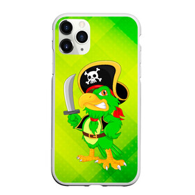 Чехол для iPhone 11 Pro матовый с принтом Попугай пират в Санкт-Петербурге, Силикон |  | Тематика изображения на принте: капитан | пират | попугай | птица