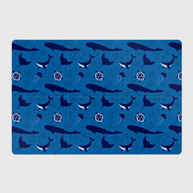 Магнитный плакат 3Х2 с принтом Подводный мир в Санкт-Петербурге, Полимерный материал с магнитным слоем | 6 деталей размером 9*9 см | Тематика изображения на принте: whale | акулы | кит | киты | медуза | медузы | море | морские | океан | паттерн | подводный | скаты | черепаха | черепахами