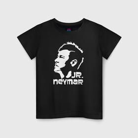 Детская футболка хлопок с принтом Jr.Neymar белый профиль в Санкт-Петербурге, 100% хлопок | круглый вырез горловины, полуприлегающий силуэт, длина до линии бедер | Тематика изображения на принте: brazil | champions | fifa | junior | neymar | neymar jr | paris saint germain | psg | uefa | бразилия | джуниор | младший | наймар | неймар | пари сен жермен | петух | псж | сборная бразилии | уефа | фифа | футбик | футбол 
