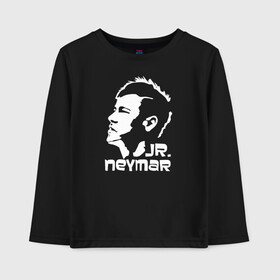 Детский лонгслив хлопок с принтом Jr.Neymar белый профиль в Санкт-Петербурге, 100% хлопок | круглый вырез горловины, полуприлегающий силуэт, длина до линии бедер | Тематика изображения на принте: brazil | champions | fifa | junior | neymar | neymar jr | paris saint germain | psg | uefa | бразилия | джуниор | младший | наймар | неймар | пари сен жермен | петух | псж | сборная бразилии | уефа | фифа | футбик | футбол 