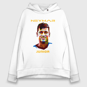 Женское худи Oversize хлопок с принтом Neymar Junior в Санкт-Петербурге, френч-терри — 70% хлопок, 30% полиэстер. Мягкий теплый начес внутри —100% хлопок | боковые карманы, эластичные манжеты и нижняя кромка, капюшон на магнитной кнопке | brasil | brazil | football | france | neymar | psg | sport | бразилия | гол | кубок | мяч | неймар | псж | спорт | франция | футбол | футболист | чемпион