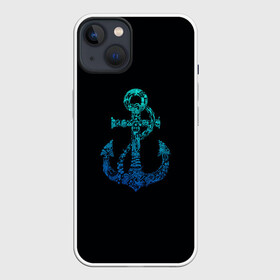 Чехол для iPhone 13 с принтом Navy. Anchor в Санкт-Петербурге,  |  | anchor | fish | gradient | marine | mermaid | navy | ocean | octopus | sailor | sea | shark | ship | skull | treasure | whale | акула | градиент | кит | корабль | море | морской | моряк | океан | осьминог | русалка | рыба | сокровище | 